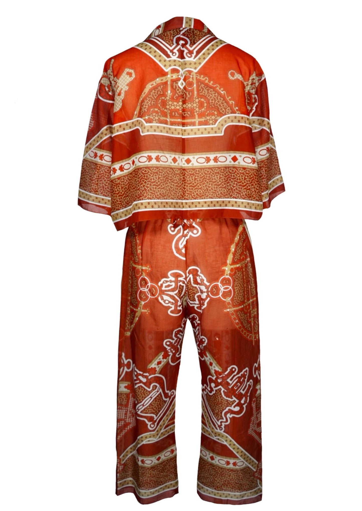 ORANGE CHAIN PANT SET