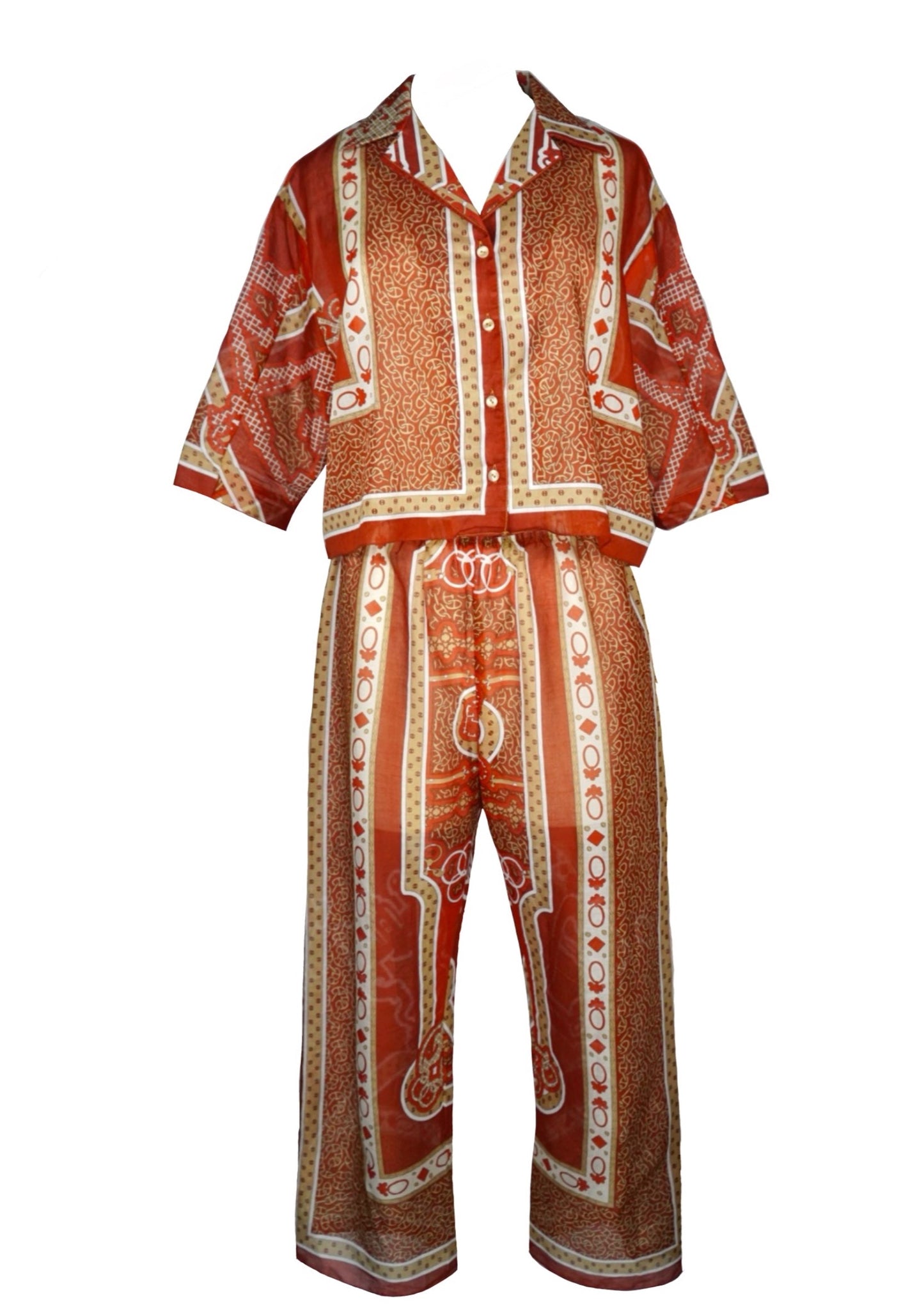 ORANGE CHAIN PANT SET