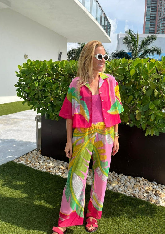 BEVERLY HILLS HOTEL PINK PANT SET