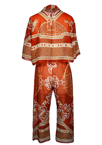 ORANGE CHAIN PANT SET